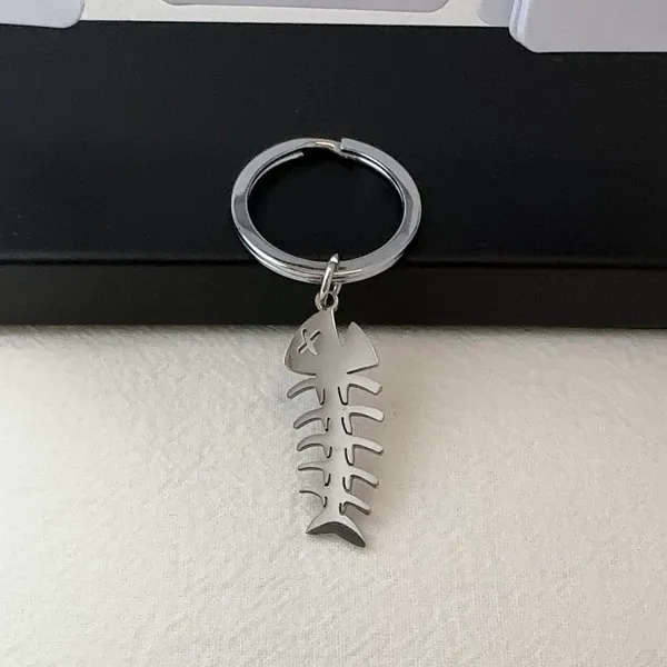 Fishbone Keychain Charm for Men Women Car Keychain Key Ring Bag Charm - Image 3