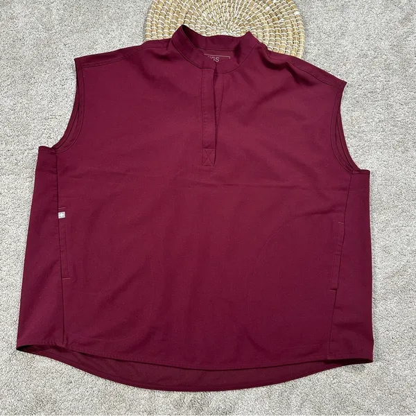 Figs Scrubs Set Zamora Jogger Pants XXLT & Rafaela Oversized Top Burgundy XL - Image 12