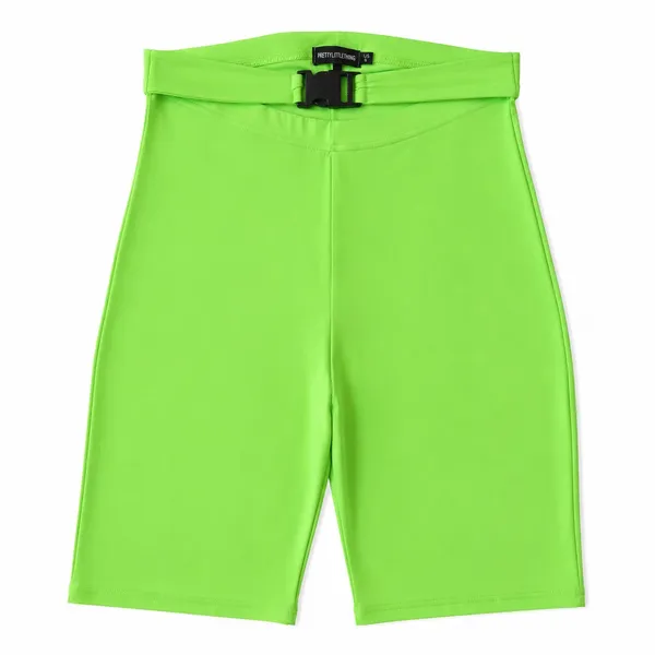 Pretty Little Thing Shape Neon Lime Buckle Cycle Shorts, US6 - Image 4