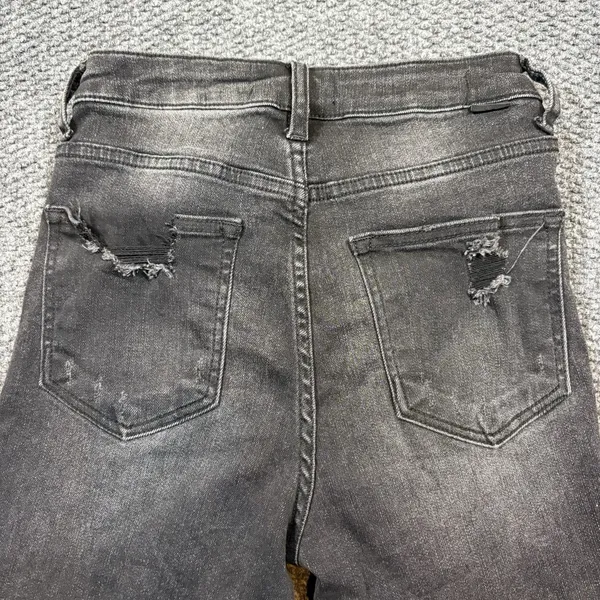 Risen Jeans Womens 1/25 Black Charcoal Skinny High‎ Rise Distressed - Image 4