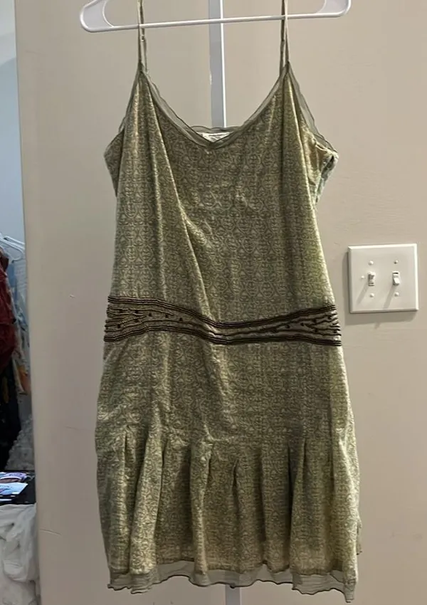 American Eagle Outfitters Olive Green Patterned Dress - Image 4