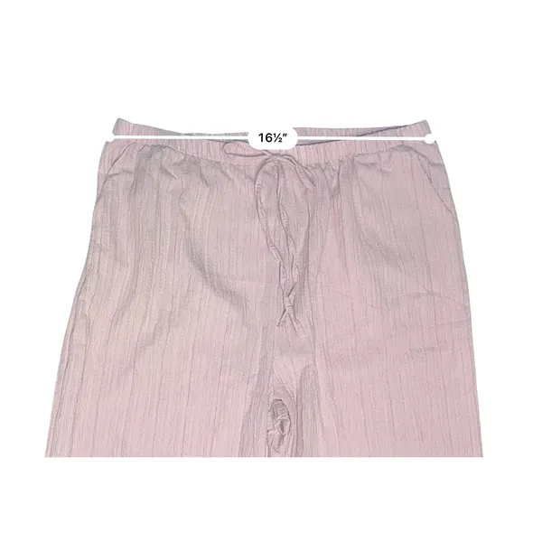 Women's Crinkle Wide Leg‎ Slacks XXL Lightweight Summer Pastel Lilac NEW - Image 3