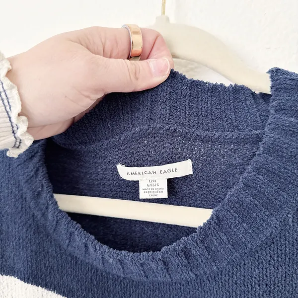 [American Eagle Outfitters] Oversized Striped Baggy Knit Crew Neck Sweater L/XL - Image 9