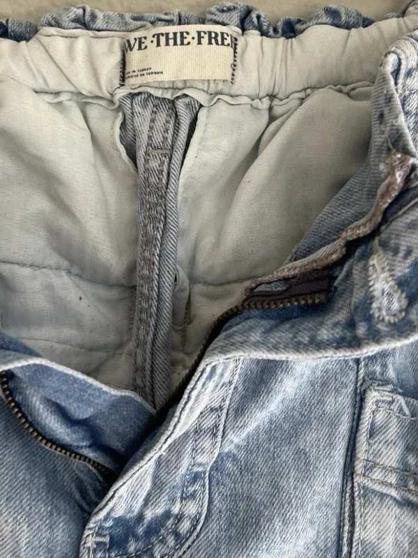 Free People We The Free Hazel Pull On Drop Waist Harem Cargo Pocket Jeans Sz Small - Image 11