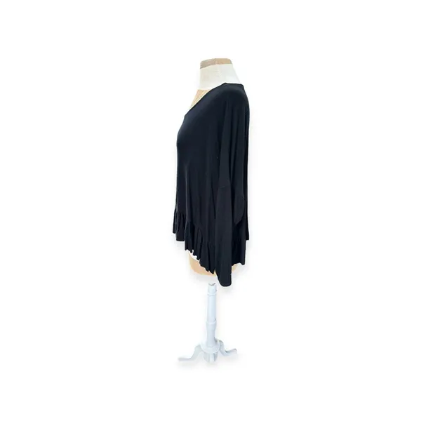 Soprano black long sleeve babydoll Top 1X - Image 2