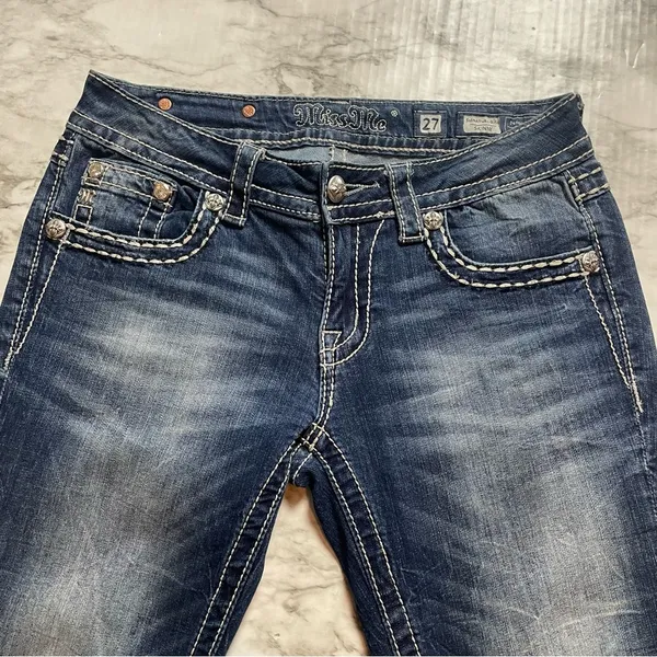 Miss Me Signature Rise Rhinestone Skinny Jeans - Image 3