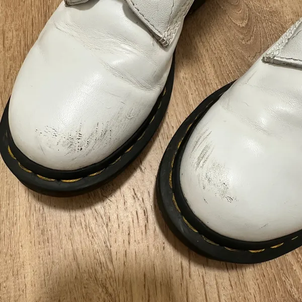 Dr. Martens | White Leather 1460 Smooth Classic Lace Up Combat Boot Shoes, EU 38 - Image 7