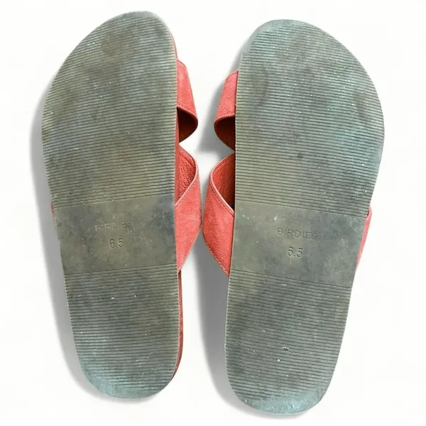 Birdies The Robin Women’s Slide Sandals 6.5 Coral Crisscross Suede Comfort - Image 7