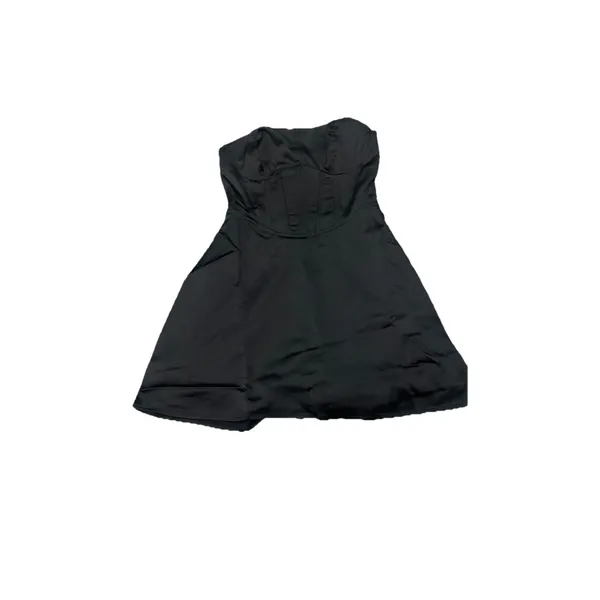 Wild Fable Womens Black Satin Strapless Corset Fit And Flare Mini Dress XS - Image 3