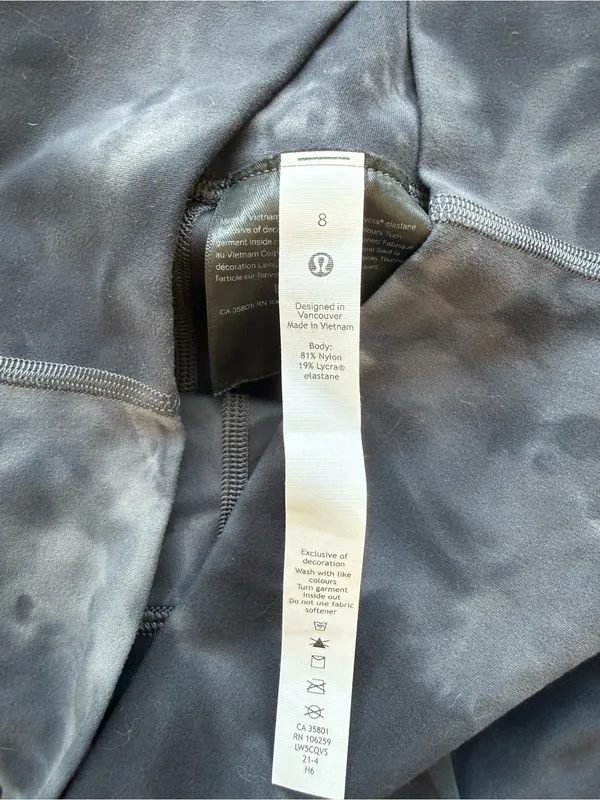 lululemon Align Pant 25" Diamond Dye Pitch Grey Graphite Grey Size 8 - Image 6