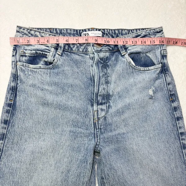 Zara Women's Light Blue Straight Leg‎ Jeans Size 10 - Image 4