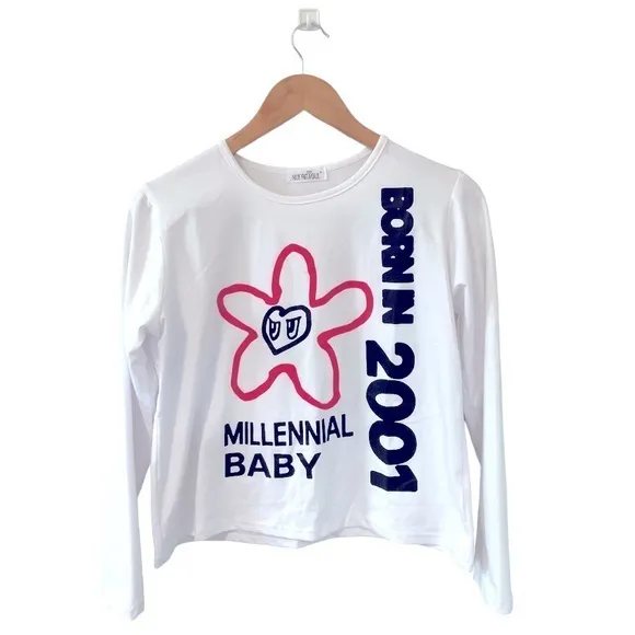 Millenial Baby Shirt‎ - Born in 2001 Flower Eye Long Sleeve - Image 3