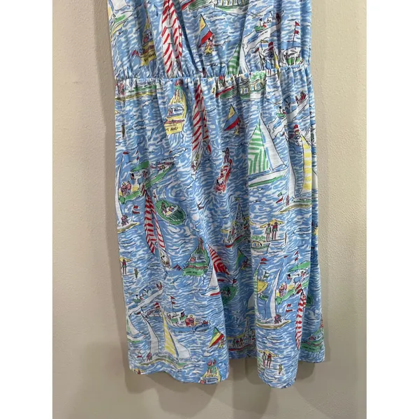 Lilly Pulitzer Lockwood‎ Sailboat Print Resort Cotton Midi Dress NWT M - Image 6