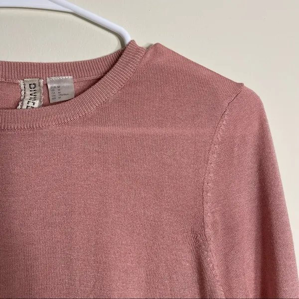 Divided light rose lace pink women's long sleeved blouse shirt‎ warm lightweight - Image 2