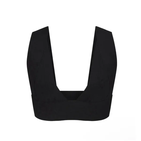 Skims Knit Swim Beachwear Plunge Bikini Top ONYX Black SW-PLG-0163 Plus Size 3XL - Image 5
