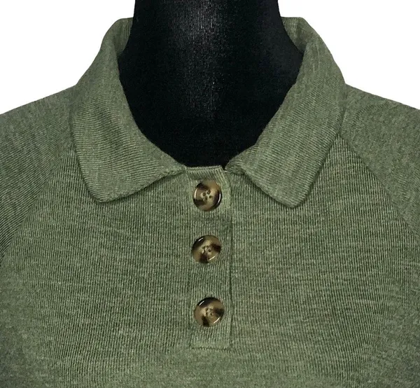 Green Knit Polo Dress - Size Large - Image 2