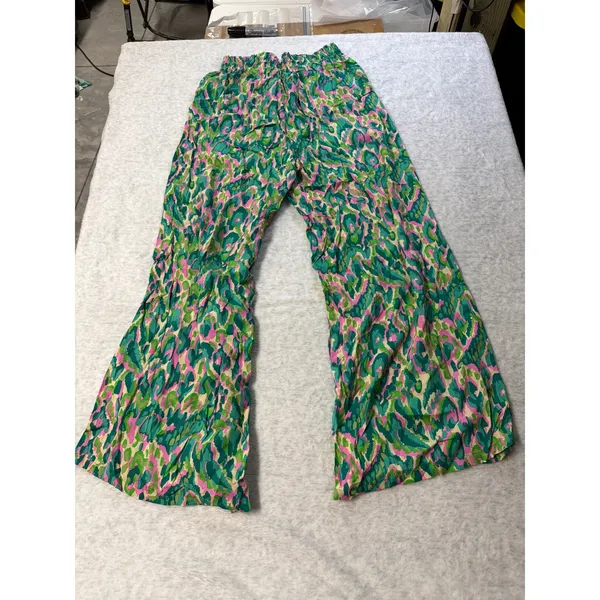 Cupshe Womens Green Pink Abstract Leopard Print Wide Leg Pants Sm CAA02D4C007RPS - Image 6