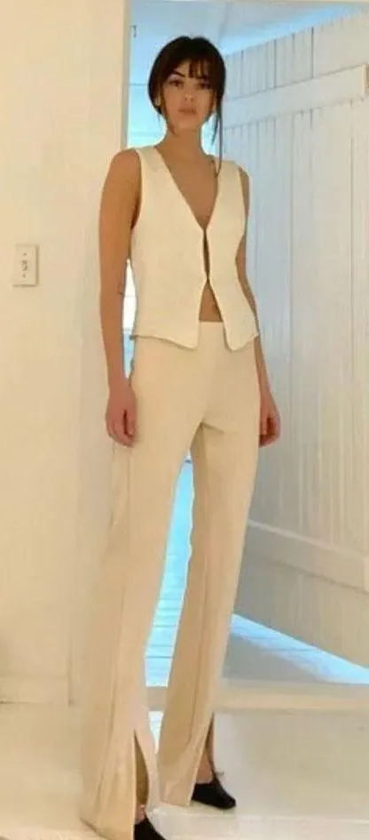 Mango / Slit Hem Pants in Ecru Size S - Image 4