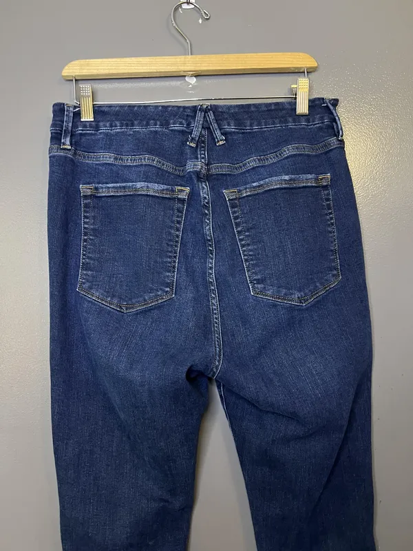 Good American Good Legs Crop Jeans Womens 30 Dark Wash High Rise Denim - Image 5