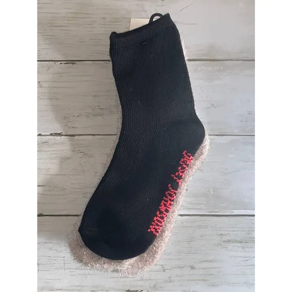 5/$25 NWT Betsey Johnson Fuzzy Lurex‎ Metallic & Plain Black Crew Socks - Image 2
