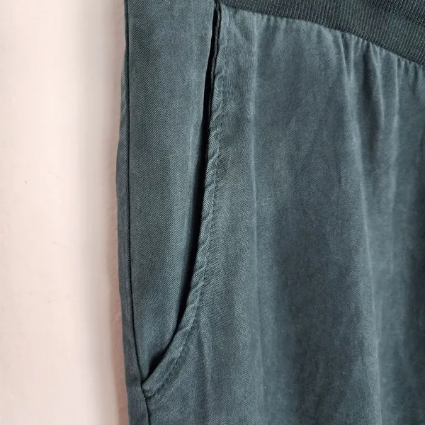 Mono B Pull-on Lightweight Pants Dark Teal Blue Tencel Cropped Size L - Image 12