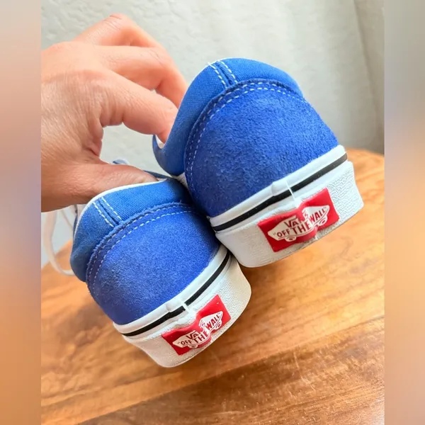 VANS Old Skool Sneakers Women's 6.0 Men's Size 4.5 Blue Suede Canvas - Image 7