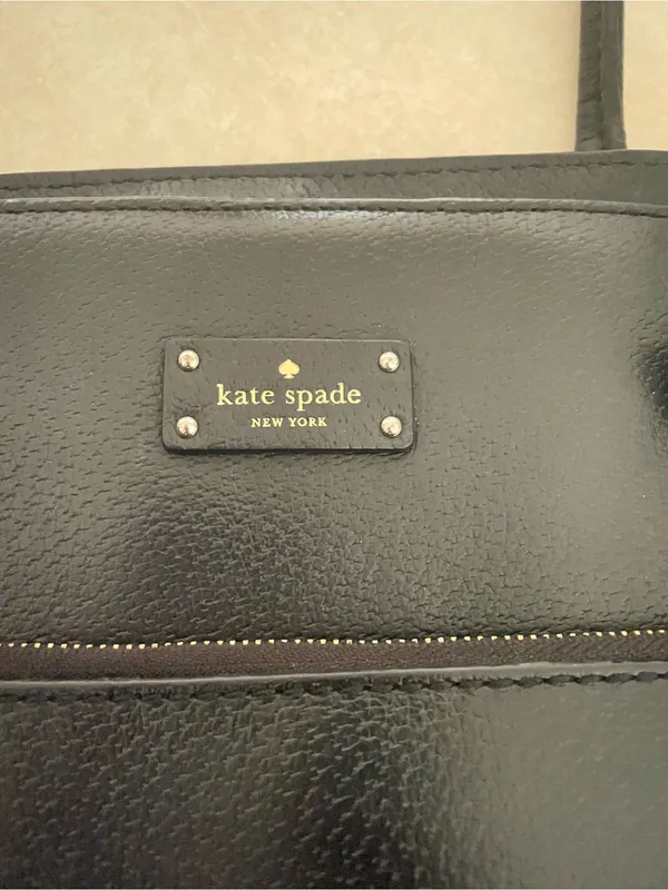 Kate Spade New York Maeve Grove Street Black Leather Tote Bag Purse - Image 4