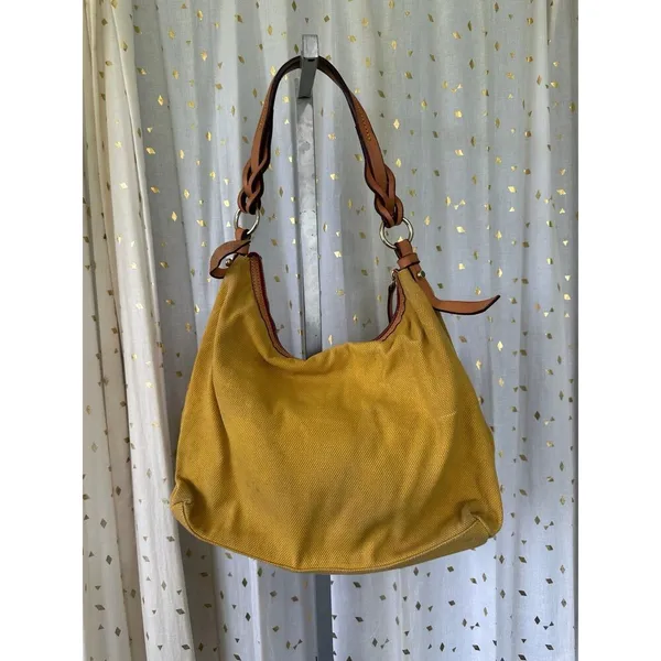 Dooney & Bourke J0130121 Wayfarer Yellow Leather Accent Zip Tote Shoulder Bag - Image 3