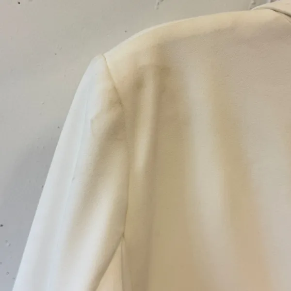 Anne Klein Ivory White 3/4 Sleeve Shawl Collar Open Front Blazer Jacket Large - Image 7