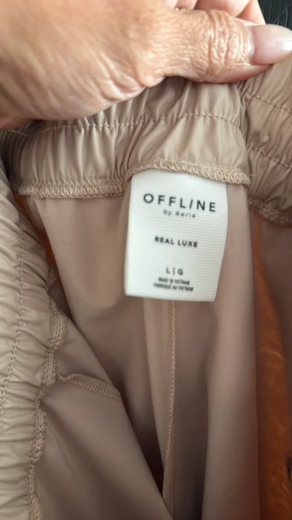 OFFLINE by Aerie cream high waisted vegan leather pants - Image 3