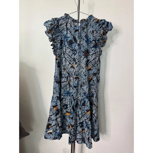 Ulla Johnson Denia Dress Blue Floral Ruffle Tiered Mini 8 - Image 3
