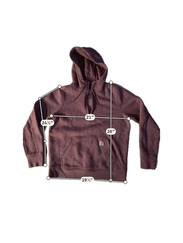 Carhartt Half Zip Hoodie Pullover in Heathered Brown - Image 4