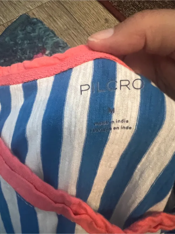 Pilcro medium blue and white striped top - Image 8