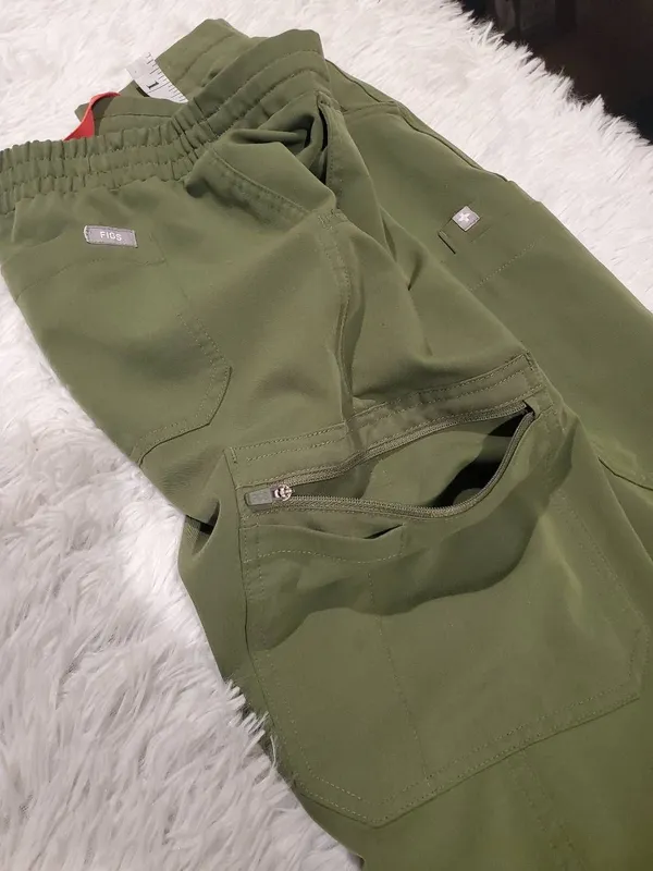 Figs Yola High-Rise Slim Scrub Pant in Green Medium Tall - Image 6