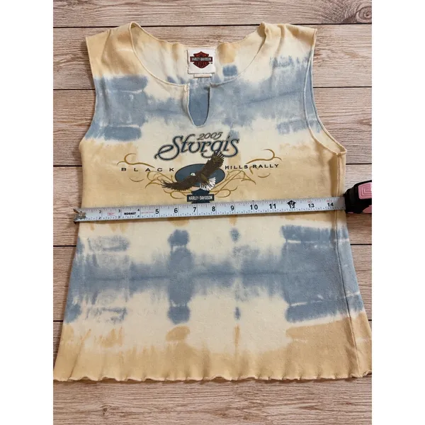 Vintage 2005 Harley Davidson Sturgis Black Hills Rally Tie Dye Tank Top Small - Image 6