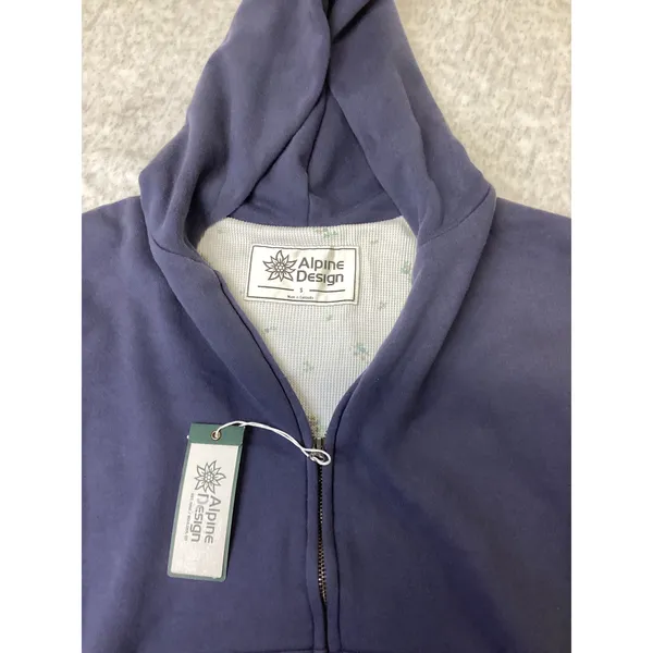Alpine Design Womens Waffle Lined Full Zip Hoodie Lunar Blue Small ADW15630 - Image 2