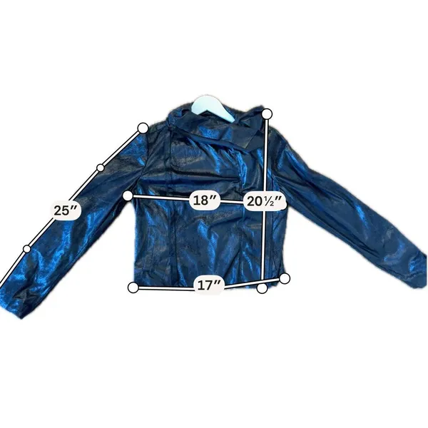 INC international concepts faux leather sheen asymmetrical jacket M - Image 7