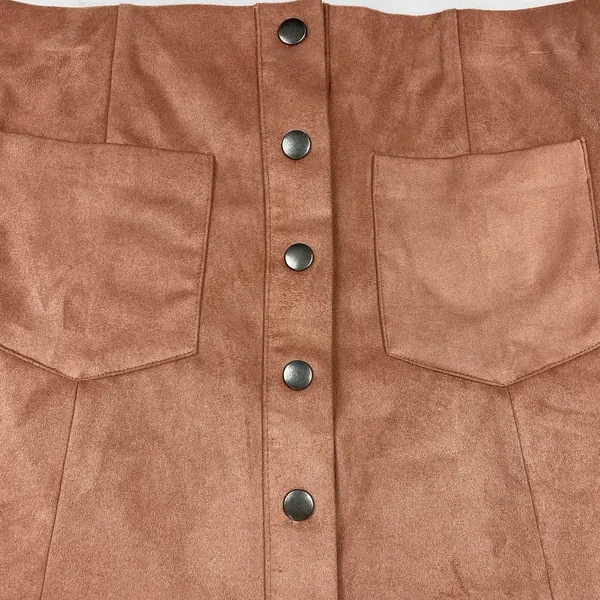 Forever 21 Faux Suede Mini‎ Skirt Stretch Soft Size Medium Versatile Styling Vtg - Image 2