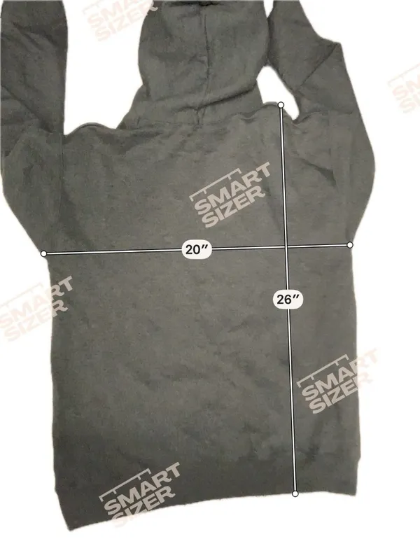 Hanes Grey Hoodie Ecosmart Medium Oversized Drawstring Sweatshirt Pockets - Image 3