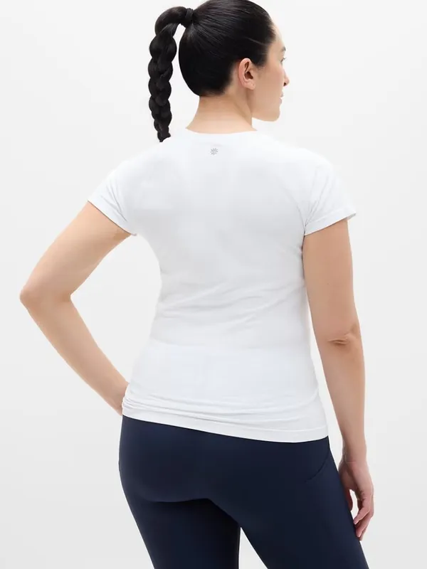 New Athleta M Momentum Flex Tee Short Sleeve Medium Regular Bright White - Image 5