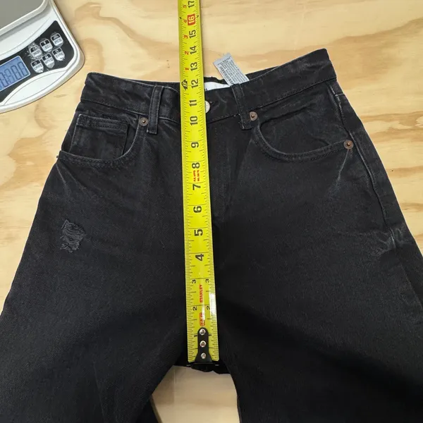 Zara Women's High Rise Straight Leg Distressed Jeans‎ Raw Hem Sz 4 6688/027/800 - Image 13