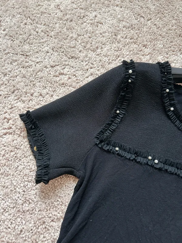 Zara faux pearl stud top. Xs - Image 4