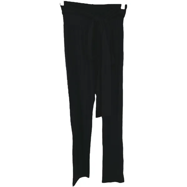 Reformation Kassia Pants Tie Waist High Rise Trousers Slim Straight Black XS NWT - Image 2