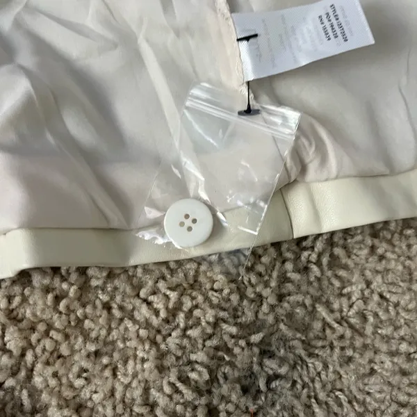 Ivory faux leather Structured Button-Front Bustier Top never worn - Image 3