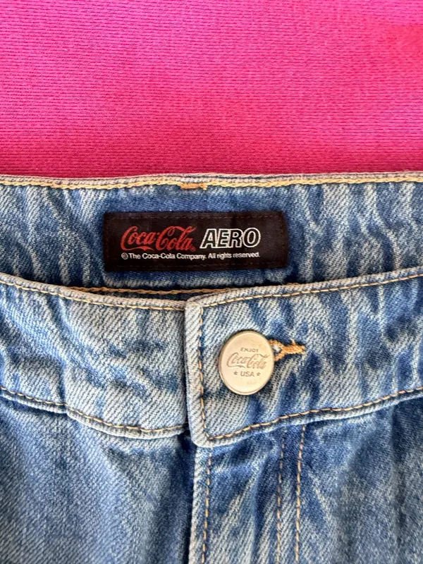 Aeropostale x Coca-Cola | Distressed Denim Graphic Shorts | Size 10 - Image 6