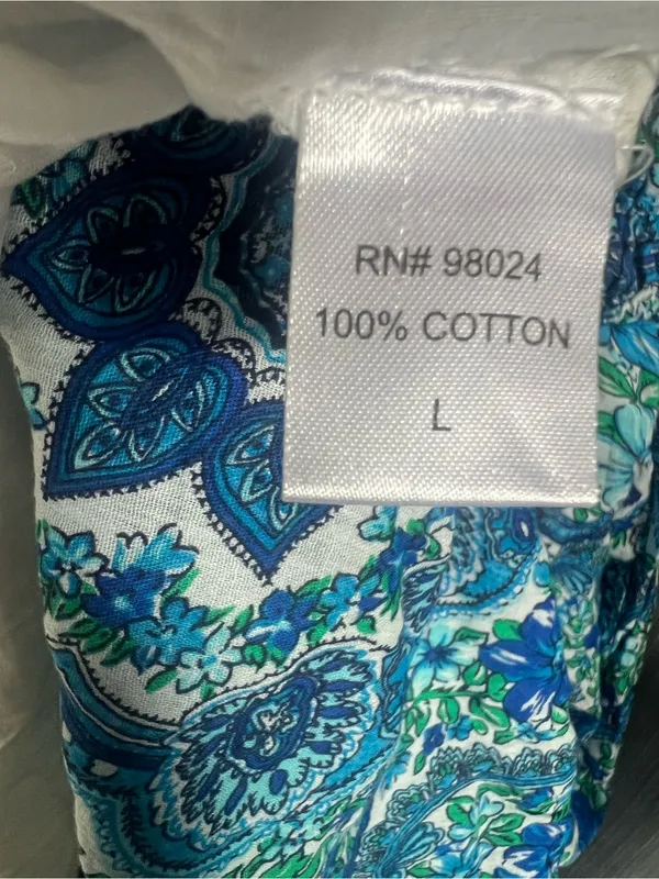 House of Harlow Blue Paisley Women’s dress with Ruffle Shoulders - Image 5