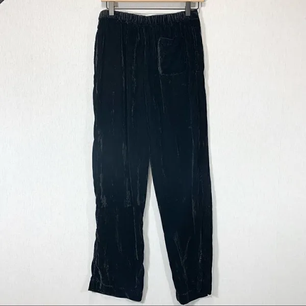 Sam Edelman Black Velvet Lounge Pants Size Small Comfy Loungewear - Image 5