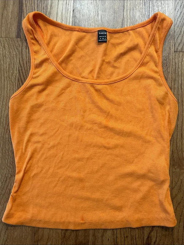 SheIn Bright Orange Drawstring Jogger Pants size Medium & free matching top - Image 6