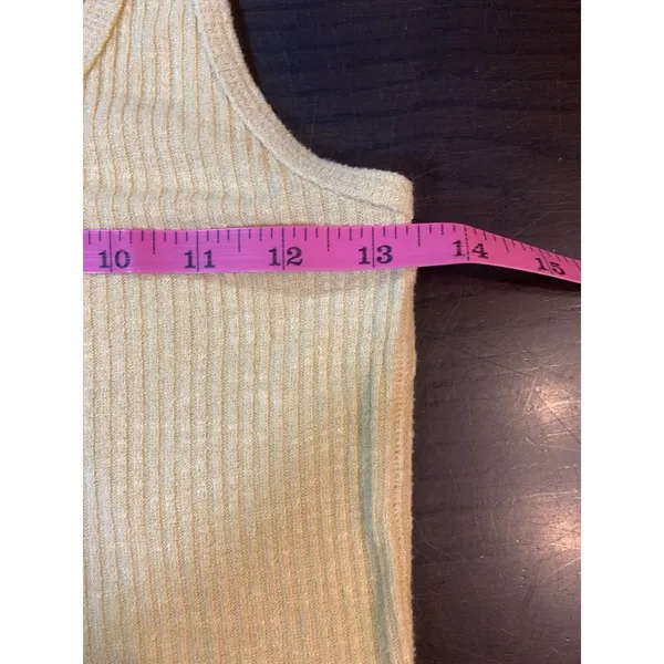 Abercrombie Tank Top Women Small Yellow Stretch Sleeveless Henley Preppy - Image 10