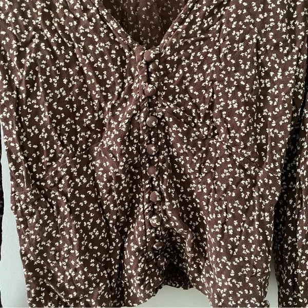 Abercrombie & Fitch Dark‎ Brown Patterned Blouse - Image 3